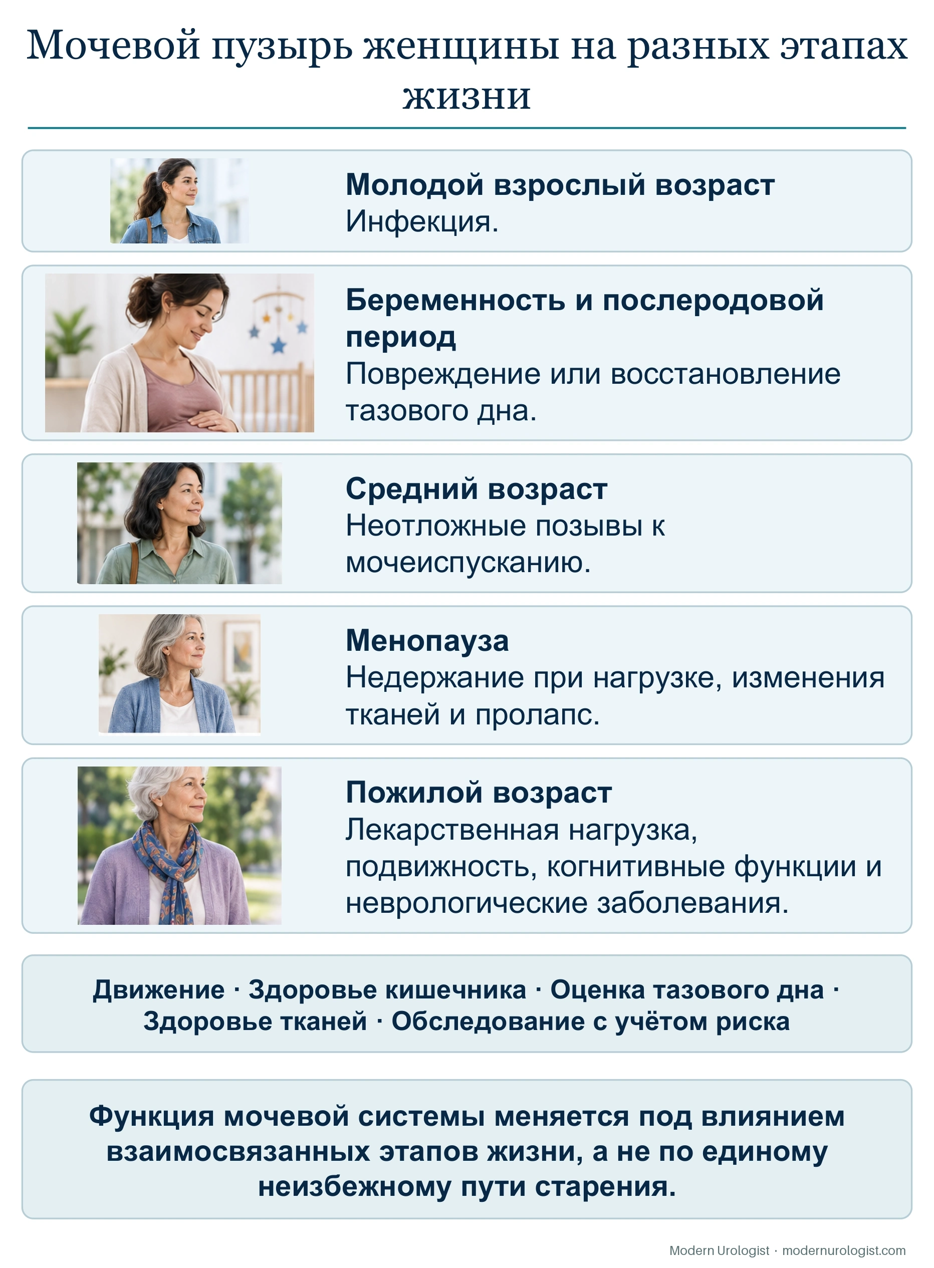 Мочевой пузырь женщины на разных этапах жизни
